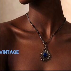 Vintage Lapis Lazuli Pendant Necklace